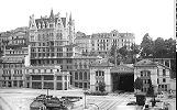 Bahnhof Lausanne Flon mit dem Tunneleingang der beiden Standseilbahnen