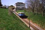 Die Standseilbahn mit Wasserballast bei der Bergstation Cossonay Ville