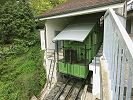 Standseilbahn Funiculaire Fribourg Wagen in der Bergstation