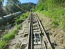 Standseilbahn Kraftwerk Orsières - Trassee hinauf zum Wasserschloss