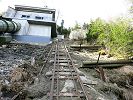 Standseilbahn Kraftwerk Orsières - Steilstrecke vor der Bergstation