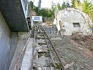 Standseilbahn Kraftwerk Orsières - Steilstrecke vor der Bergstation