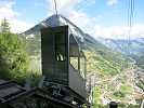 Standseilbahn Kraftwerk Orsières - der neue Wagen 2017 in der Bergstation beim Wasserschloss