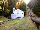 Rechts fuhr die Standseilbahn hoch nach Thyon