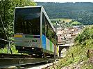 Der Wagen der Standseilbahn Mont-Soleil