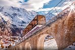 Standseilbahn Mürren Allmendhubel auf dem Viadukt