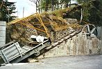 Standseilbahn Turtmann Oberems - Wagen in der Bergstation