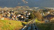 Standseilbahn Sierre Montana - Aussicht auf Muraz / Sierre