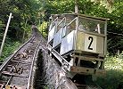 Wagen 2 der Standseilbahn in der Ausweiche