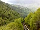 Aussicht von der Bergstation der Standseilbahn Stoos