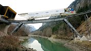 Brücke über die Muota bei der Talstation der Stoosbahn - Bau-Standseilbahn