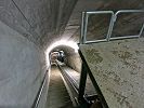 Standseilbahn Staumauer Molina - der Wagen und der Stollen