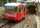 Wagen Standseilbahn Lugano bei der Ausweiche - vor dem Umbau 2014