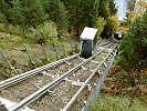 Standseilbahn Caumasee Wagen unterwegs