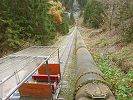 Standseilbahn beim Kraftwerk Lüen unterhalb von Arosa