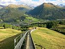 Standseilbahn Parsenn Parsennbahn Davos Höhenweg - Aussicht auf Davos