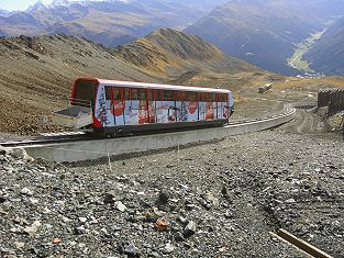 Parsennbahn 2. Sektion Höhenweg - Weissfluhjoch Standseilbahn Parsenn