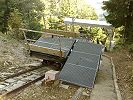 Der Wagen der Windenbahn Kraftwerk Rothenbrunnen in der Bergstation