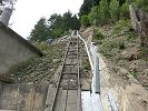 Die steile Stelle unterhalb der früheren Bergstation Trieg