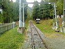 Trassee und Materialwagen bei der Talstation Punt Muragl