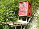 Einzigartiger Wagen der Standseilbahn Castasegna Soglio Wasserschloss Bosch da Zop