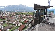 Standseilbahn Schrägaufzug Mels Stoffel - Aussicht bei der Bergstation Stoffel Mels