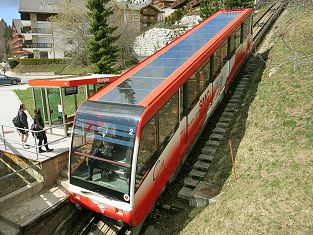 Eine Fahrt mit der Standseilbahn Sierre - Montana - SMC - funiculaire