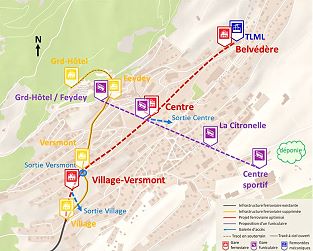 Leysin funiculaire - die neue Standseilbahn 2030 - Grafik TPC Eric Pointet