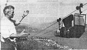 Ehemalige Luftseilbahn Hergiswil Pension Seeblick im Jahr 1976 - nur noch Warentransport im Schiffli, das am Ende der Betriebszeit im Einsatz war