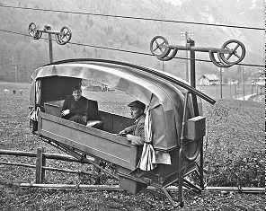 Luftseilbahn Dallenwil Niederrickenbach Niederberger Schiffli nach 1933 und vor dem Bau der grossen Seilbahn 1965