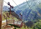 Isenthal Gossalp - Oberalp - die Seilbahn von 1914 mit Wasserballastantrieb im Jahr 1972