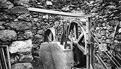 Parsettens Mangangrube Bremsberg Schrägaufzug Bremse in der Bergstation - Foto Archiv standseilbahnen.ch