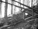 Sihlwald Hebisen Standseilbahn Holztransport - Wagen auf Talfahrt und die Wippe der Ausweiche - Foto Archiv standseilbahnen.ch